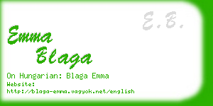 emma blaga business card